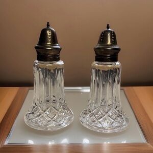 Shannon Crystal 6" Salt & Pepper Shakers 24% Lead Crystal Pair Vintage